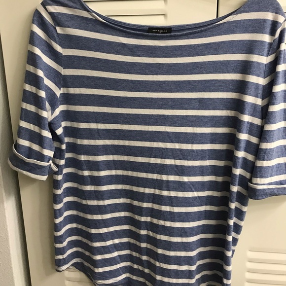 Ann Taylor women!s three quarter cuffed sleeved striped top. - Picture 4 of 4